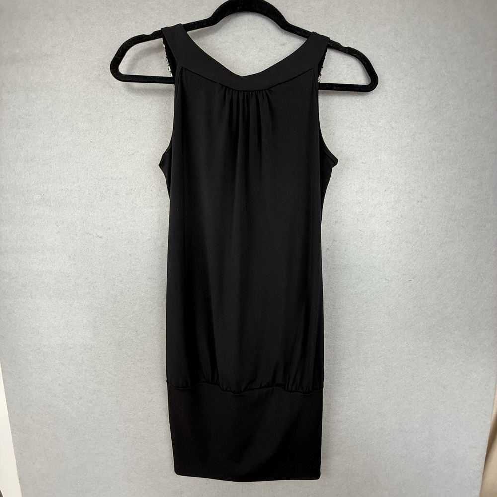 VTG Wet Seal Black Sequin Neck Halter Top/Dress Banded Sz M Sleeveless 90's Y2K - Picture 9 of 9